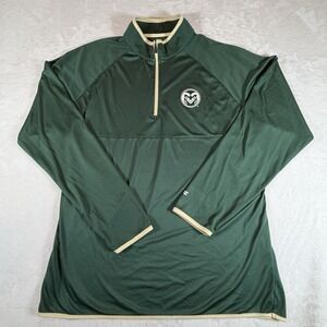 Colosseum Colorado State Rams Pullover Men's Sz XL Green Logo Quarter-Zip